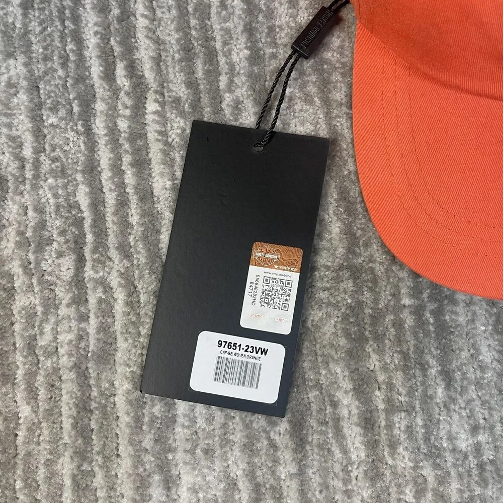 Harley-Davidson Hat Cap Strap Back Womens Adjustable Orange Eagle 97651-23VW